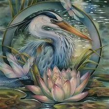 Схема вышивки «цапля»