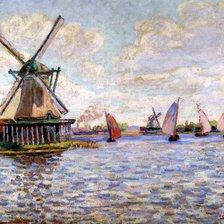 Схема вышивки «Пейзаж с мельницей.  Арман Гийомен»