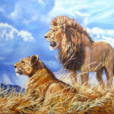 Схема вышивки «львы»