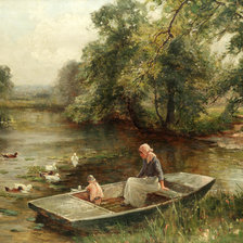 Схема вышивки «На пруду. ЭРНЕСТ ЧАРЛЬЗ УОЛБОРН»