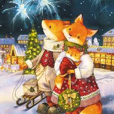 Схема вышивки «Лисий Новый год»