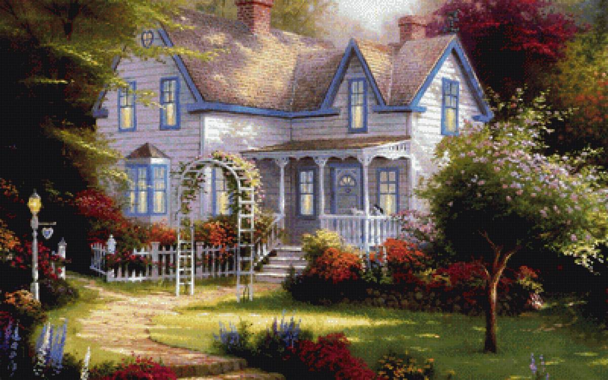 Уютный домик - пейзаж - предпросмотр