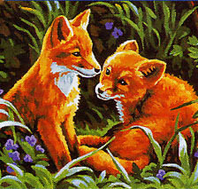 Схема вышивки «Лисята»