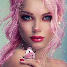 Схема вышивки «Девушка в стиле фентази»