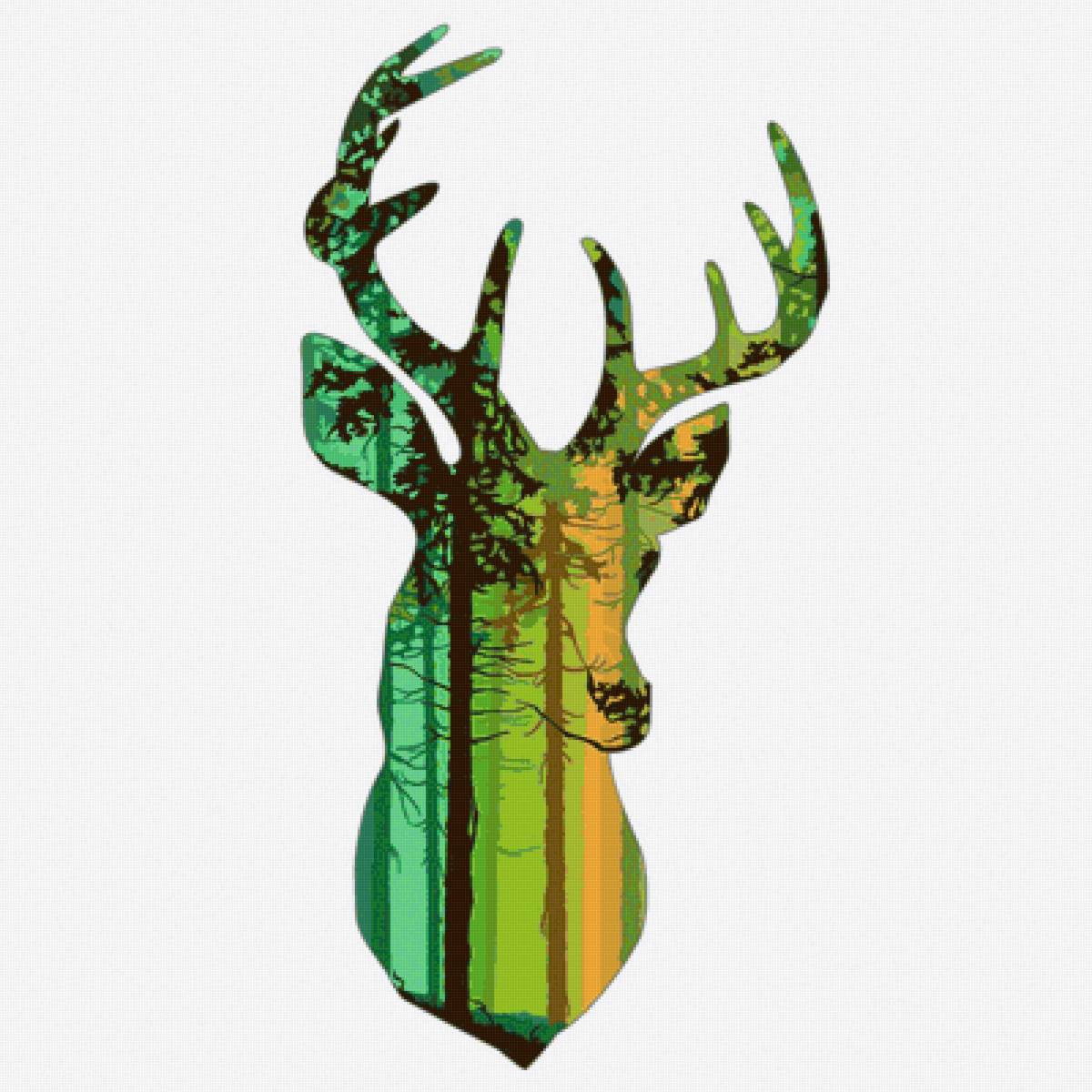 Олень - лес, олень - предпросмотр