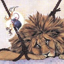 Схема вышивки «лев и мышь»