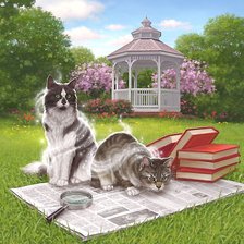 Схема вышивки «ученые коты»