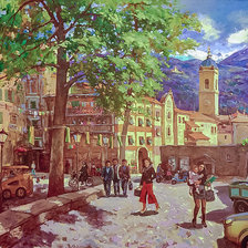 Схема вышивки «Weekdays Of The Italian Town.»