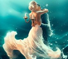 Схема вышивки «Танец в голубом»