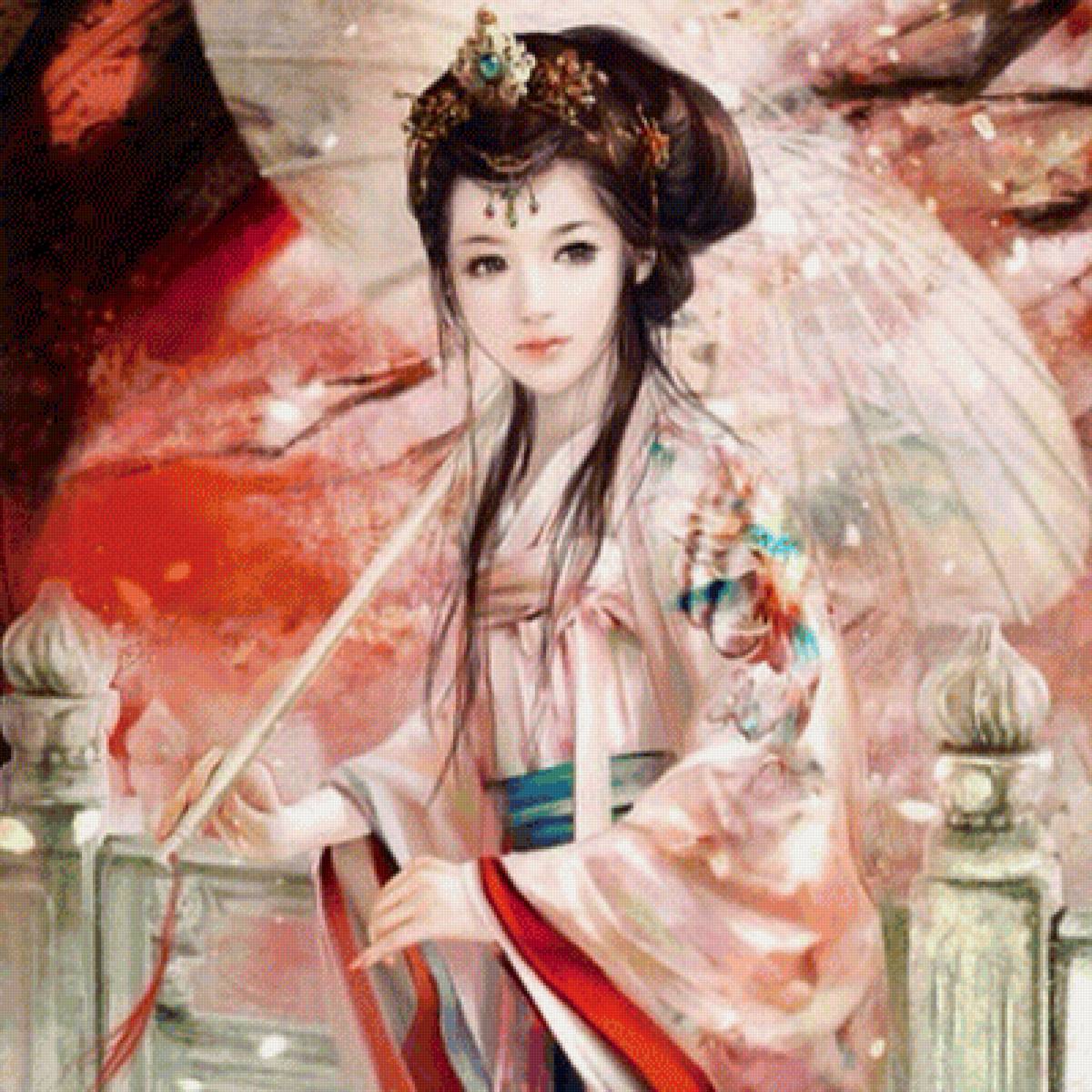 Девушка - картина, иллюстрация - предпросмотр