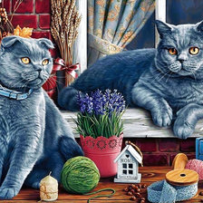 Схема вышивки «Серия "Коты".»