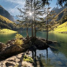 Схема вышивки «Рассвет в горах»