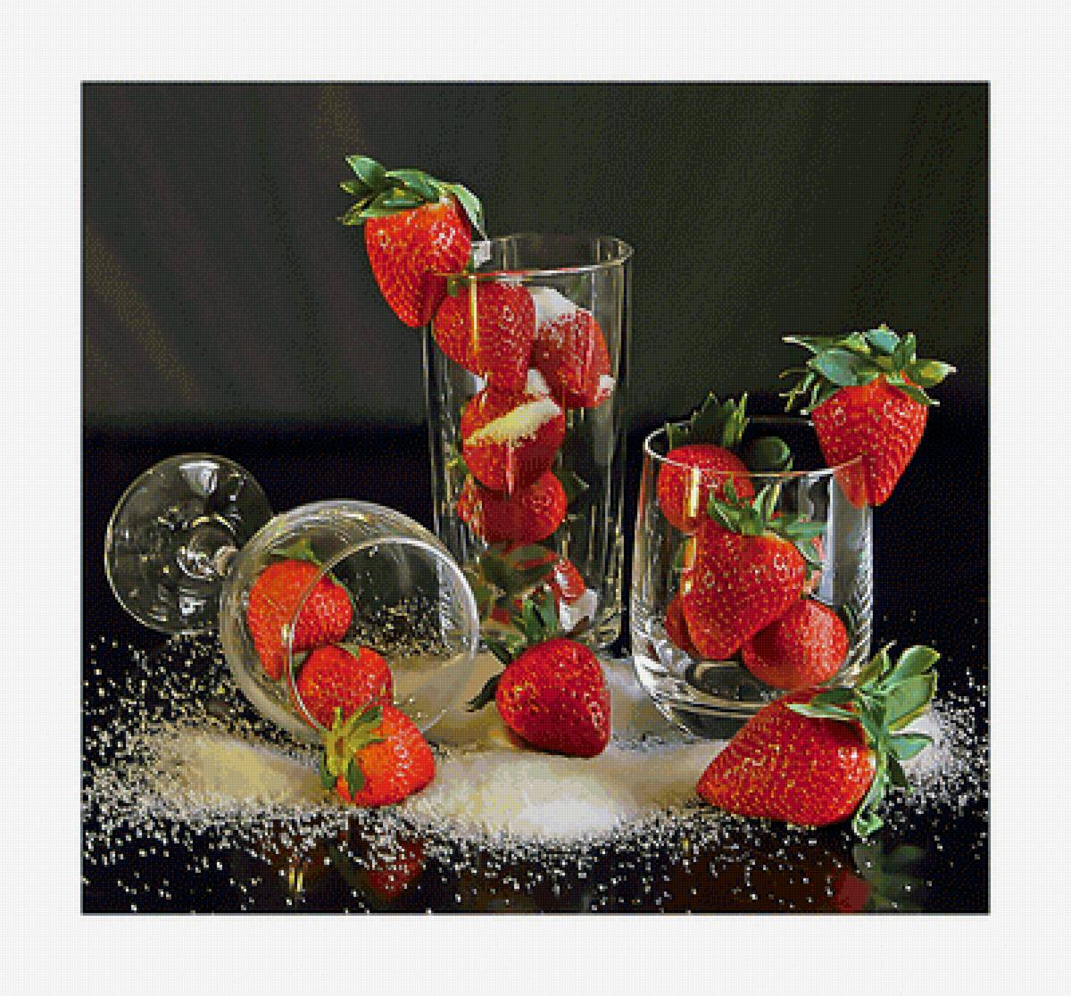 Клубничный натюрморт. - ягоды, клубника, бокал, натюрморт - предпросмотр