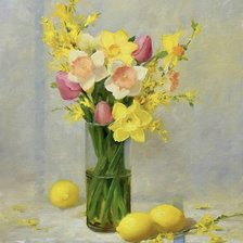 Схема вышивки «Нарциссы в вазе»