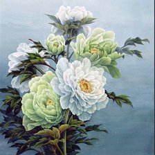 Схема вышивки «Пионы»