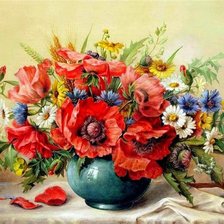 Схема вышивки «маки»