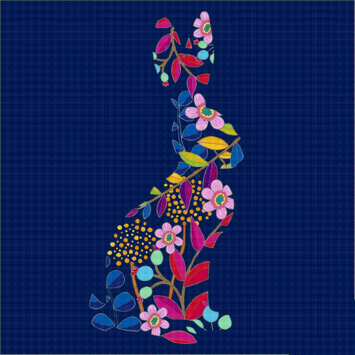 Заяц - заяц, цветы - предпросмотр