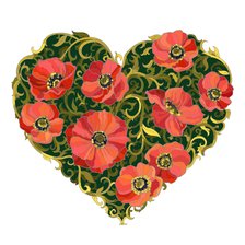 Схема вышивки «Цветочное сердце»