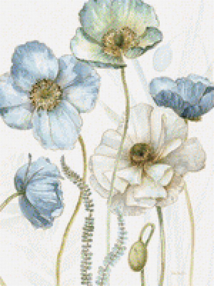 Amapolas azules - flores - предпросмотр