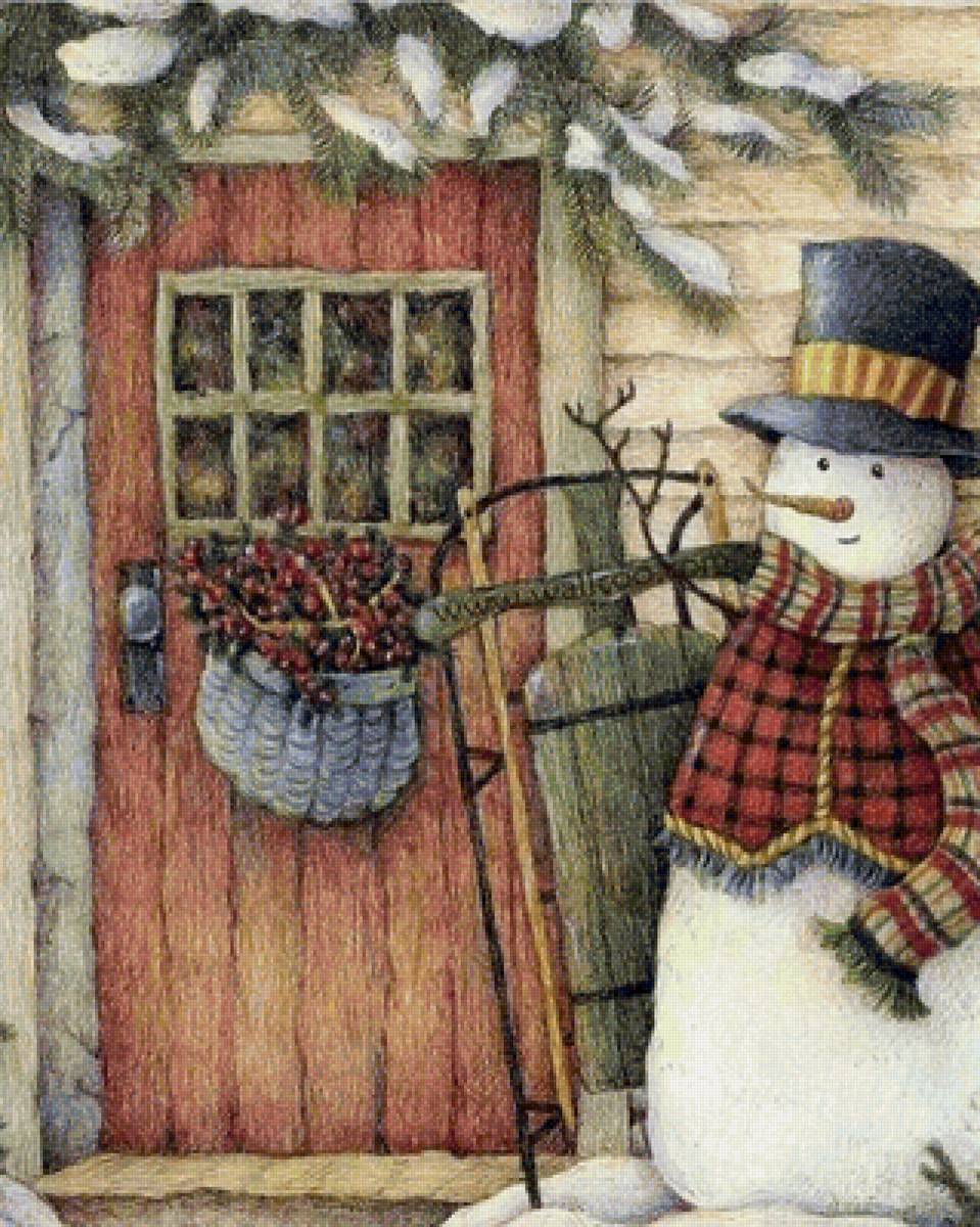 Новый год - зима, новый год, снеговик, рождество - предпросмотр