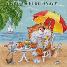 Схема вышивки «кот»