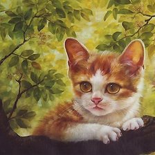 Схема вышивки «котёнок»