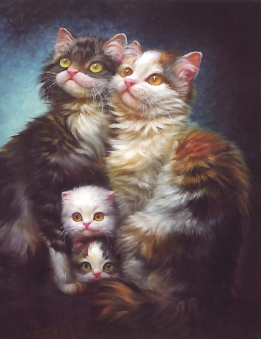 семья - семья, коты, котята - оригинал