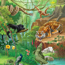 Схема вышивки «джунгли»