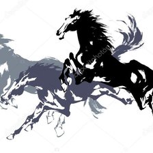 Схема вышивки «Лошади»