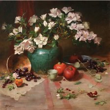 Схема вышивки «Натюрморт с гранатами»