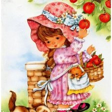 Схема вышивки «Девочка с яблоками»