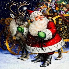 Схема вышивки «Дед Мороз с подарками»