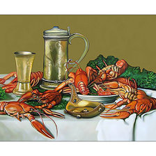 Схема вышивки «Натюрморт с раками.»