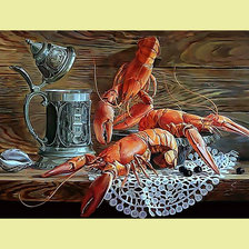 Схема вышивки «Натюрморт с раками.»