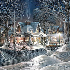 Схема вышивки «Зимний вечер.»