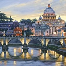 Схема вышивки «Вечерний город»