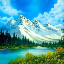 Схема вышивки «Горы»