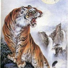 Схема вышивки «тигры»