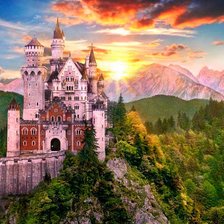 Схема вышивки «Замок Нойшванштайн»