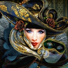 Схема вышивки «Mujer veneciana romántica»