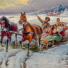 Схема вышивки «Happy Sledding in the Snow.»