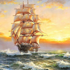 Схема вышивки «Закат на море»