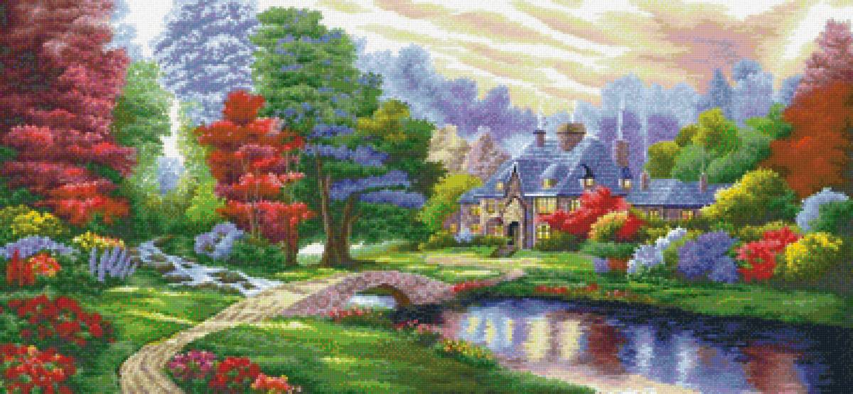 Домик в осеннем лесу - предпросмотр