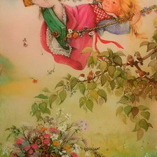 Схема вышивки «качели»