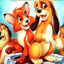 Схема вышивки «Лис и пес»