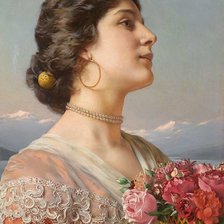 Дама с корзиной роз