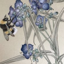 Схема вышивки «Шмель. Японская живопись»