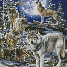 Схема вышивки «волки»
