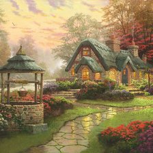 Схема вышивки «Усадьба с колодцем»