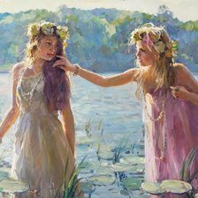 Схема вышивки «Русалки. Владимир Гусев»